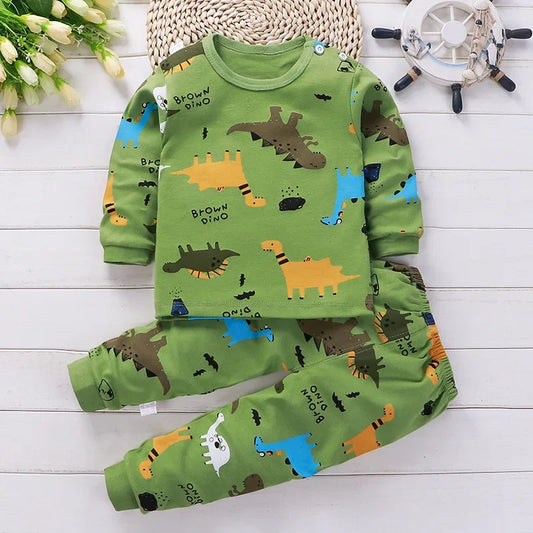 Children's Clothing Spring and Autumn Catoon Underwear Set Baby Boys Girls Cotton Pajamas