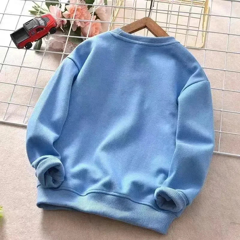 New Spring Autumn Steel Print Bear Sweatshirt Boys Clothes Teenagers Long Sleeve Pullovers  Girls Kids Cotton Tops Anime Hoodie