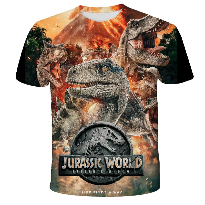 Kids Boys Girls Dinosaur T-shirts 3D Printed Cartoon Jurassic World Dinosaur T Shirt Children Birthday Gift Tshirts Baby Clothes