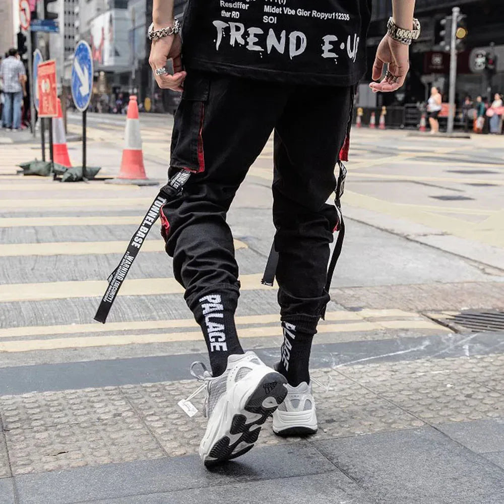 Men Joggers Cargo Pants Multi-pocket Elastic Waist Harem Pants Men Casual Hip Hop Streetwear Sweatpants Pencil Pants Techwear