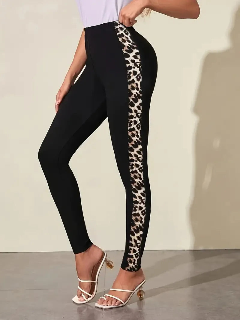 Women's Leopard Print Slim Fit Leggings Are Suitable For Outdoor Sports Elastic Pants Clothing Comfortable And Highly Elastic