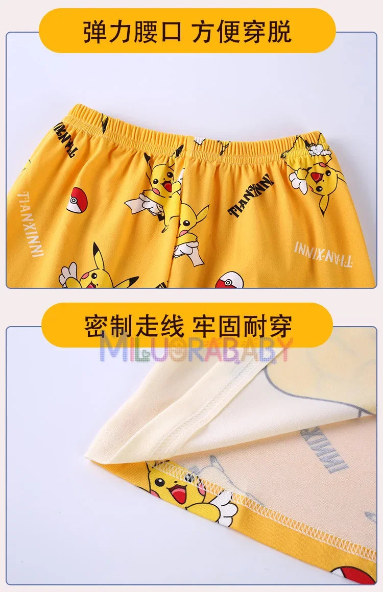 Cartoon Children's Pajamas Set Spring Autumn Long Sleeved Pants Boys Girls Printed Pullover Two-piece Homewear Set Sleepwear